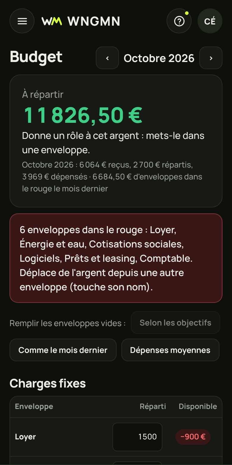 Budget par enveloppes sur téléphone